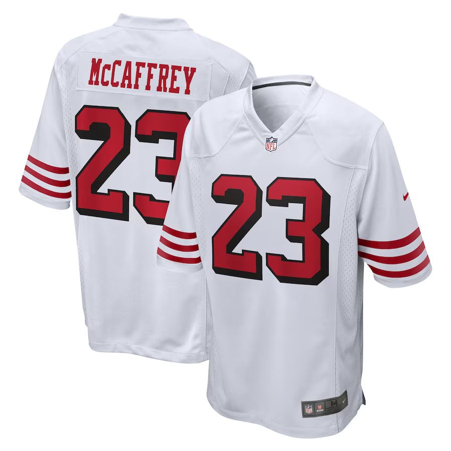 Men San Francisco 49ers #23 Christian McCaffrey Nike White Game NFL Jersey